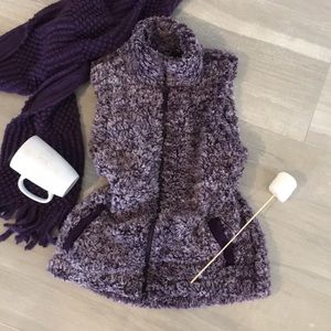 Fuzzy Purple Zippered Vest
